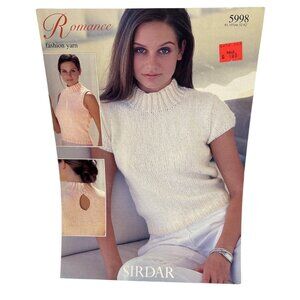 Sirdar Knitting Pattern 5998 Romance Aran Sleeveless & Short Sleeve Tops